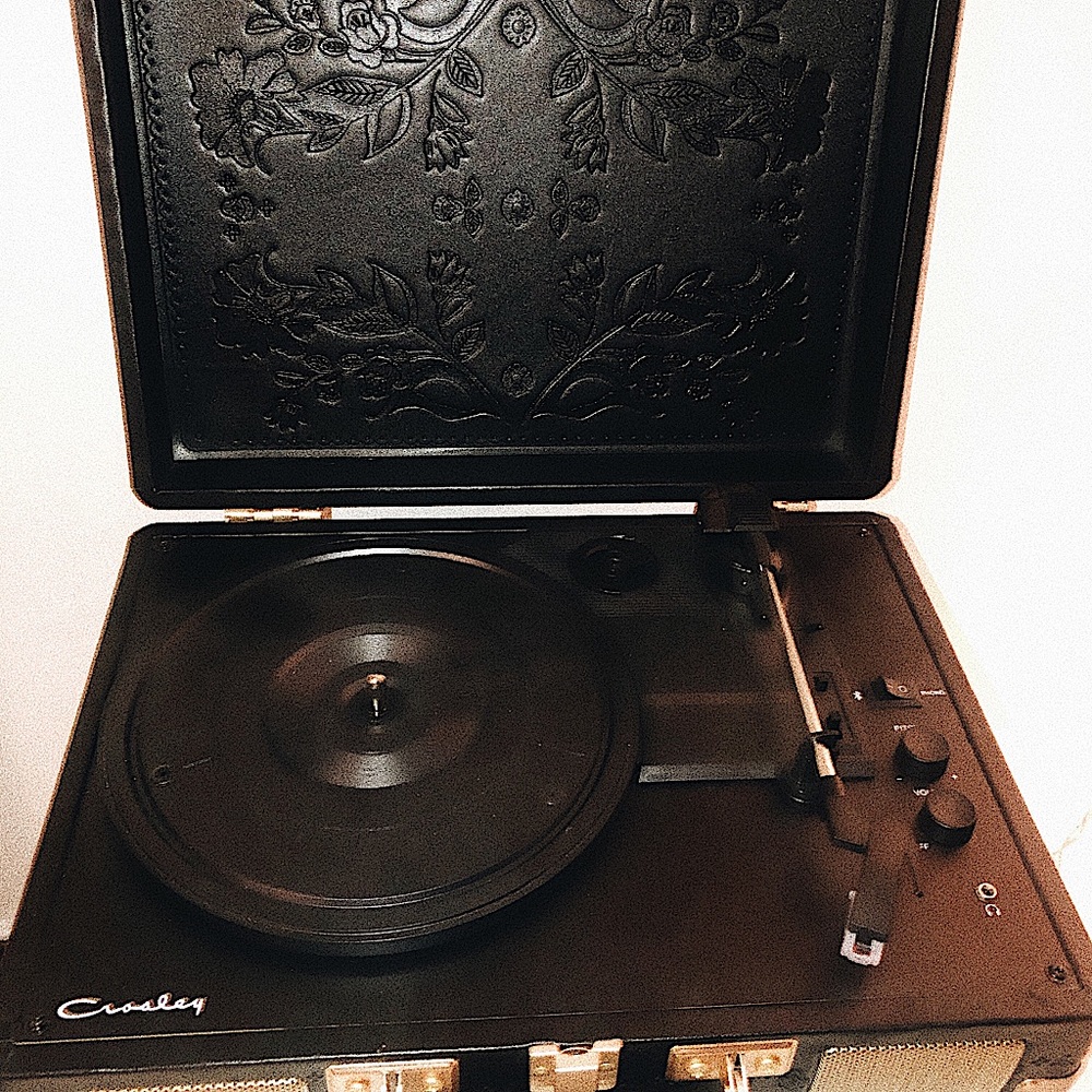 Limited Edition Crosley Black Floral Vinyl Player